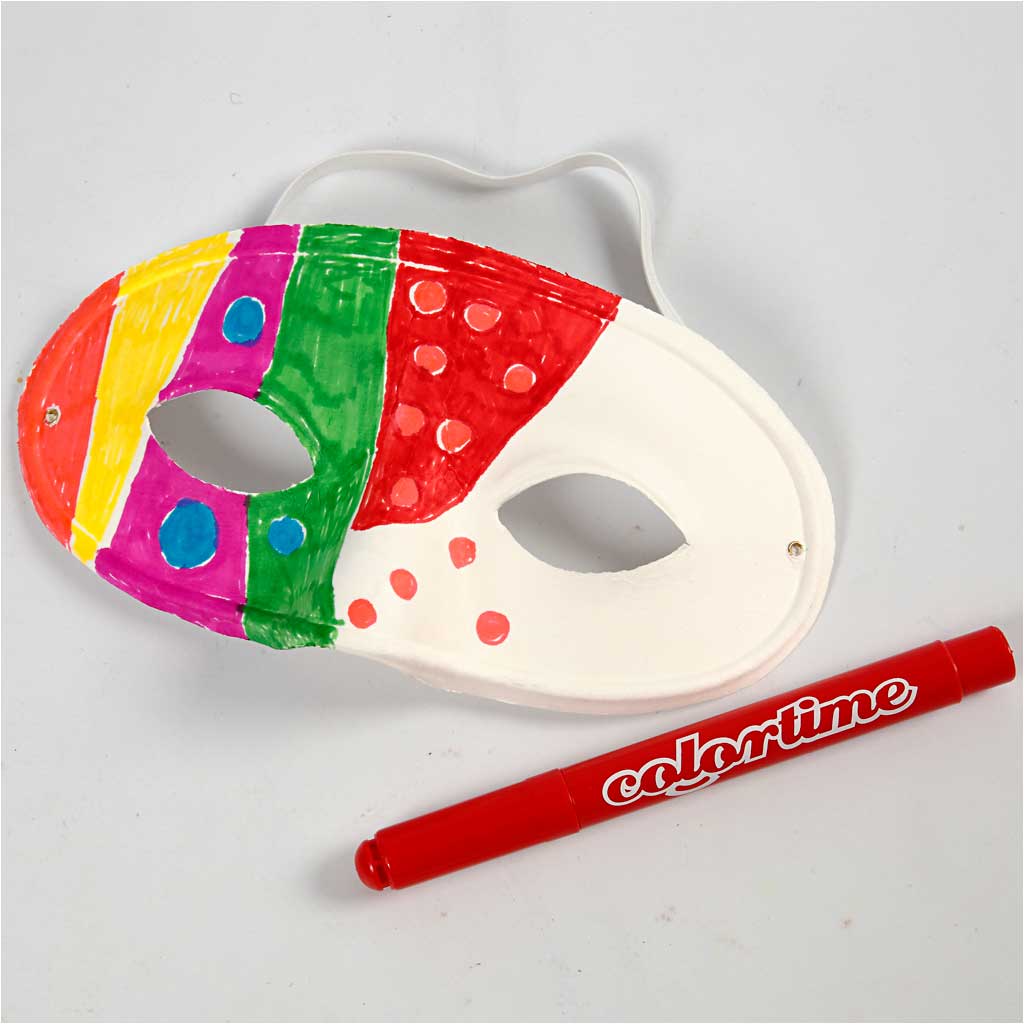 Creativ Company Mask, h: 9,5 cm, b: 18,5 cm, weiß, 10 Stück 1 Box