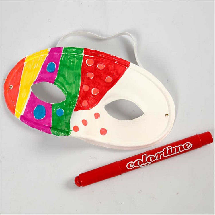 Creativ Company Mask, h: 9,5 cm, b: 18,5 cm, weiß, 10 Stück 1 Box