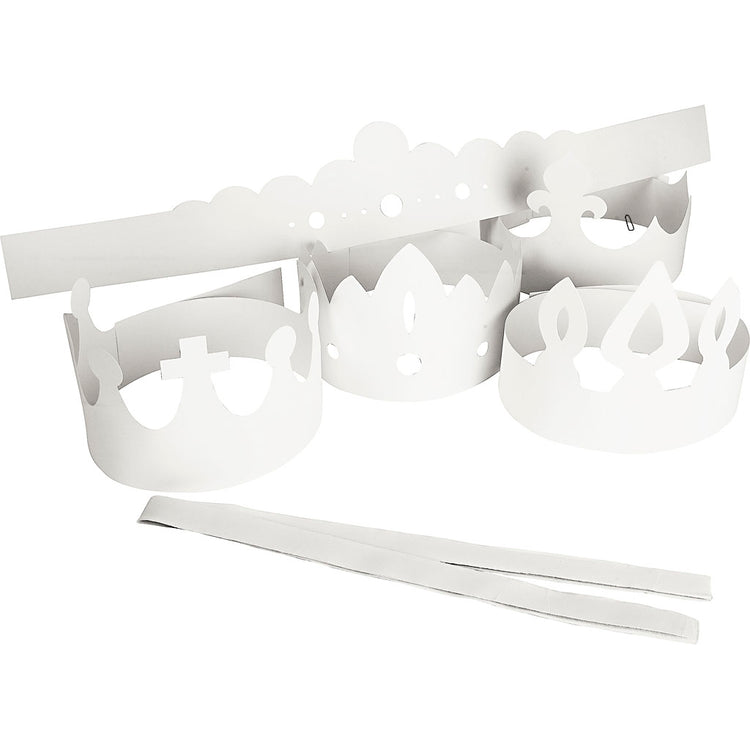 Creativ Firmenkronen, H: 10-16,5 cm, L: 60 cm, 230 g, weiß, 5 Stück 1 Box