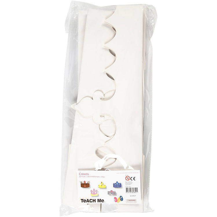 Creativ Firmenkronen, H: 10-16,5 cm, L: 60 cm, 230 g, weiß, 50 Stück 1 Box