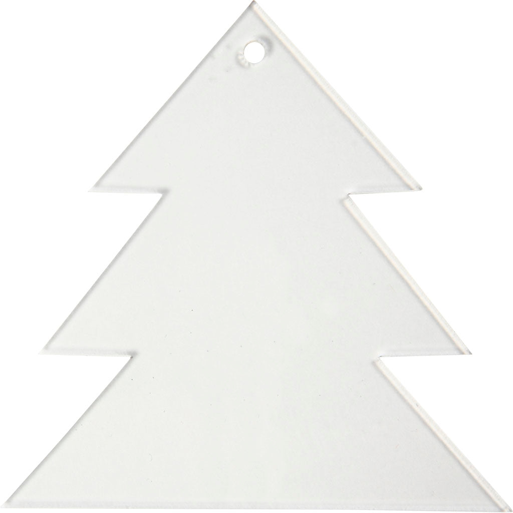 Creativ Company Acrylanhänger, Weihnachtsbaum, H: 8 cm, Stärke 2 mm, 5 Stück 1 Box