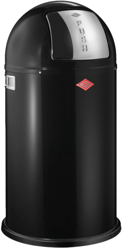Wesco Pushboy Abfallbehälter | 50 Liter | Metall - schwarz | Mülleimer - hergestellt in Deutschland