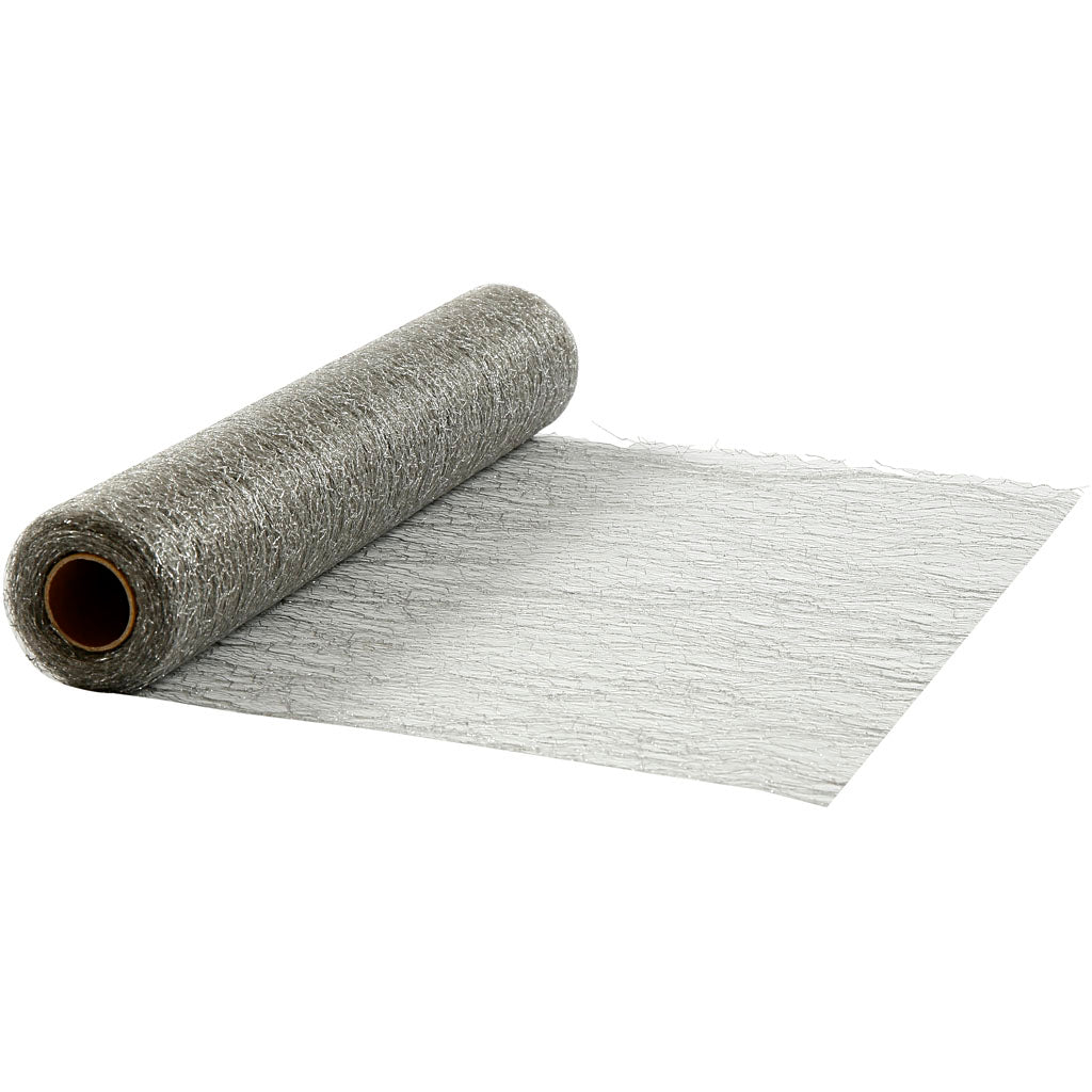 Creativ Company Tischläufer, B: 30 cm, Silber, 10 m 1 Rolle