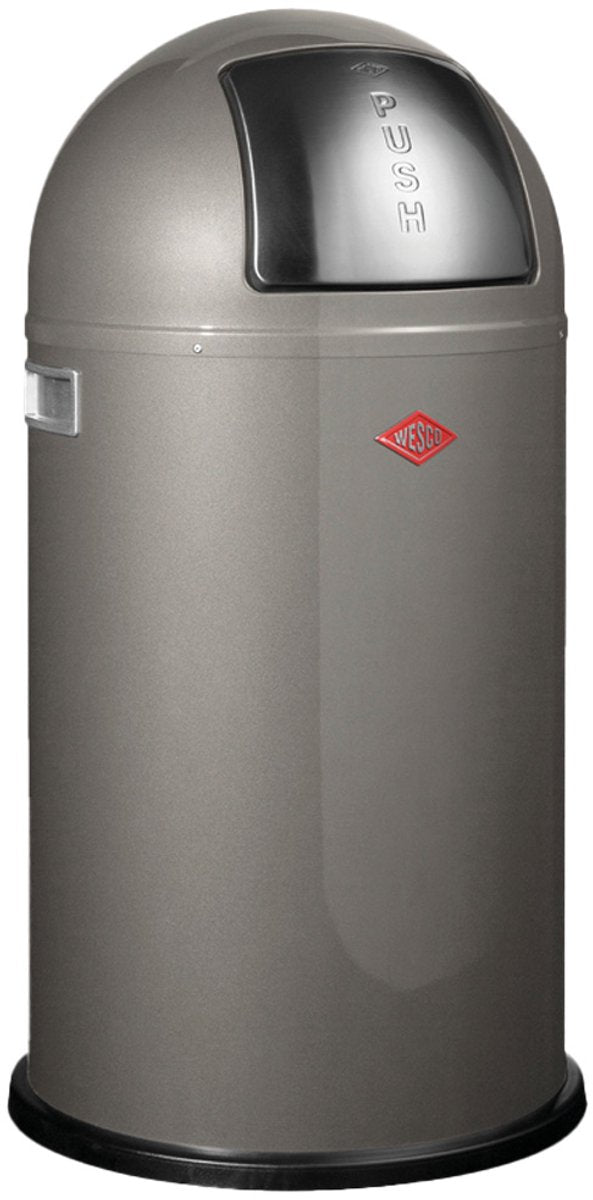 Wesco Pushboy Abfallbehälter | 50 Liter | Metall - Graphit | Mülleimer - hergestellt in Deutschland