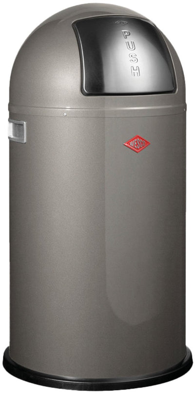 Wesco Pushboy Abfallbehälter | 50 Liter | Metall - Graphit | Mülleimer - hergestellt in Deutschland