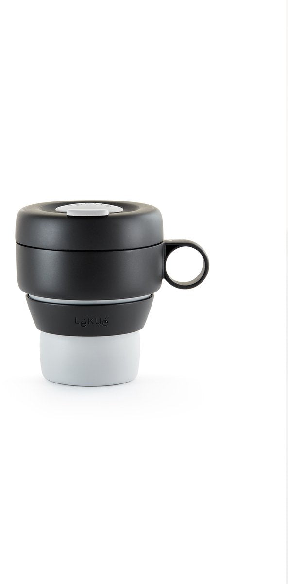 Lékué Kaffeetasse zum Mitnehmen – 355 ml – Grau