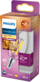 Philips LED-Kerze transparent – 40 W – E14 – dimmbares warmweißes Licht