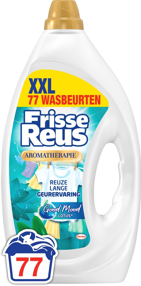 Frischer Riesen-Gel-Lotus – Flüssigwaschmittel – weiße Wäsche – frisches Dufterlebnis – 77 Waschgänge – Großverpackung