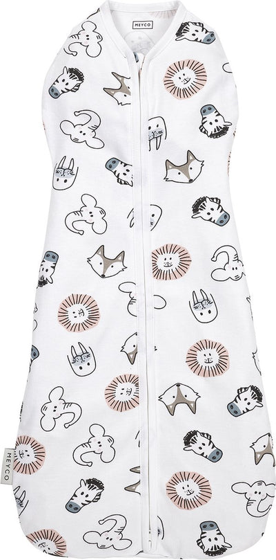 Meyco Baby Animal Cocoon Wickelschlafsack – mehrfarbig – 4–8 Monate – 70 cm – 0,3 Tog