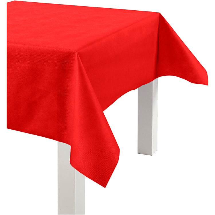 Creativ Company Tischdecke aus Textilimitat, B: 125 cm, 70 gr, rot, 10 m 1 Rolle