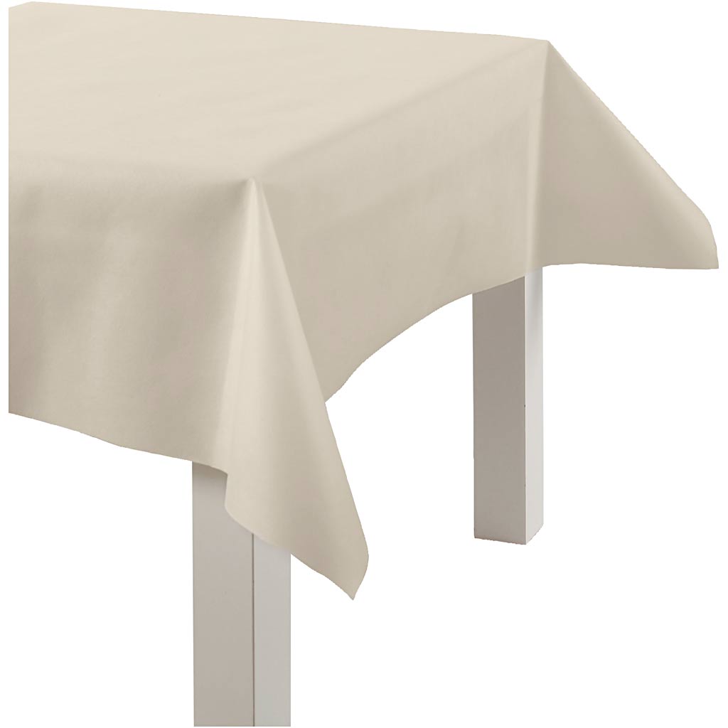 Creativ Company Tischdecke aus Textilimitat, B: 125 cm, 70 gr, Creme, 10 m 1 Rolle