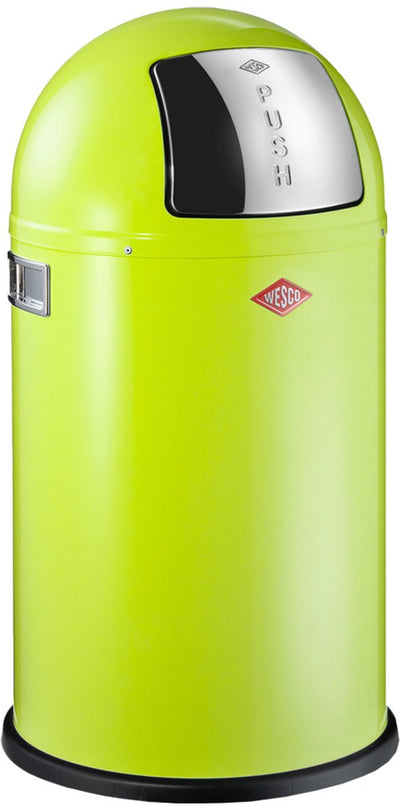 Wesco Pushboy Junior Abfallbehälter | 22 Liter | Metall - Limettengrün | Mülleimer - hergestellt in Deutschland