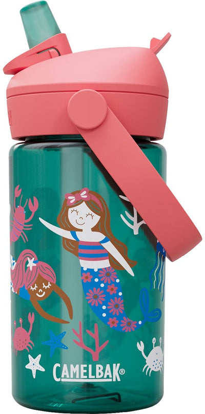 Camelbak Thrive Flip Straw Trinkflasche Kinder – 400 ml – mit Strohhalm – Wasserflasche – Grün (Meerjungfrauenfreunde)