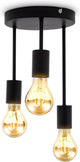 B.K.licht - Deckenstrahler - schwarze Aufbaustrahler - Industrie - Metall - Deckenstrahler - E27-Fassung - exkl. Lichtquellen