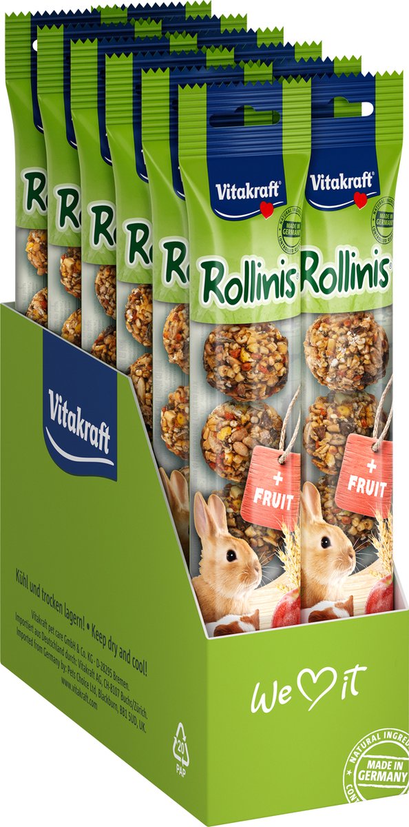 Vitakraft Rollinis Obst - Nager-Snacks - 12x48 gr