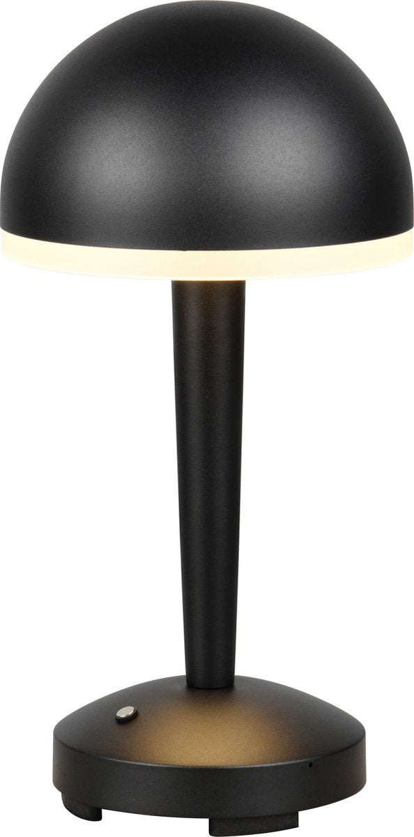 Rl Live Your Light Reality Mendorez - Tischleuchte - Schwarz matt - wiederaufladbar - inkl. 1x SMD 2,5 W - Sensordimmer - Lichtfarbe einstellbar - 4-Stufen-Touch - Batteriebetrieb - USB-C-Anschluss - inklusive Ladestation