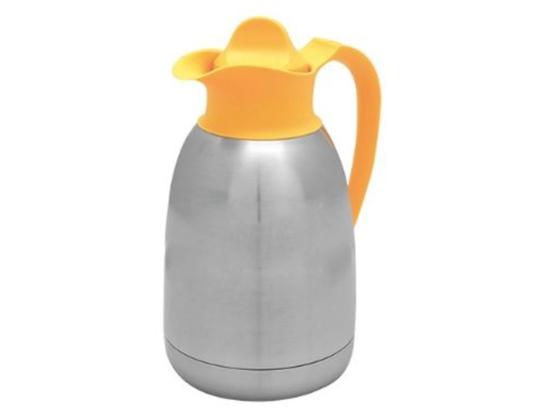 Cater-profi Edelstahl-Isolierkanne mit gelbem Schraubverschluss 1,5l