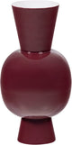 Woood Auri Vase 20 cm – Metall – Hochglanz weinrot – 38 x 20 x 20 cm