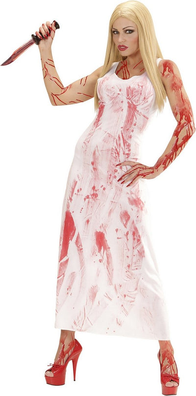 Vegaoo blutiges Mörderin-Halloweenkostüm für Damen – Fasching – Größe L