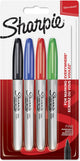 Sharpie Permanentmarker | feiner Punkt | schwarze, blaue, rote und grüne Tinte | 4 Stück
