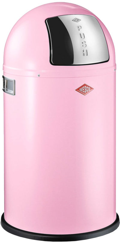 Wesco Pushboy Junior Abfallbehälter | 22 Liter | Metall - rosa | Mülleimer - hergestellt in Deutschland