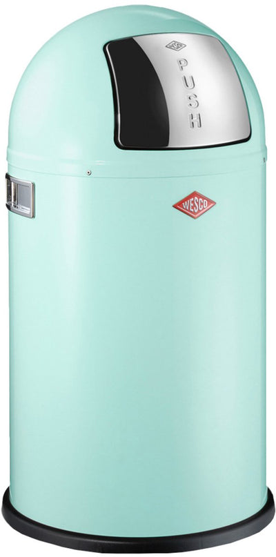 Wesco Pushboy Junior Abfallbehälter | 22 Liter | Metall - Minze | Mülleimer - hergestellt in Deutschland