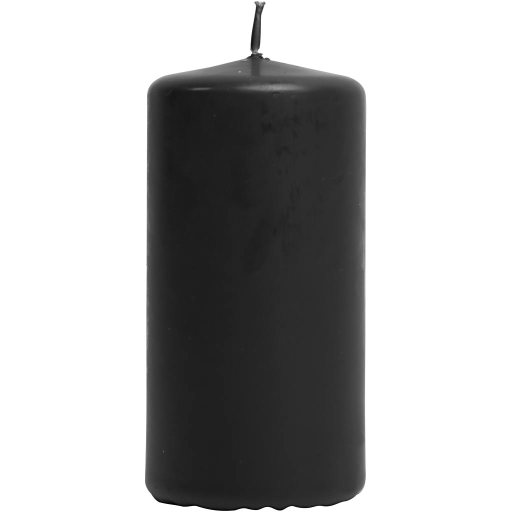 Creativ Company Kerzen, H: 100 mm, T 50 mm, schwarz, 12 Stück 1 Box