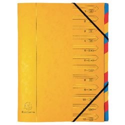 Sortiermappe 54129e exacompta 12 Fächer gelb