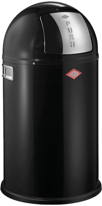 Wesco Pushboy Junior Abfallbehälter | 22 Liter | Metall - schwarz | Mülleimer - hergestellt in Deutschland