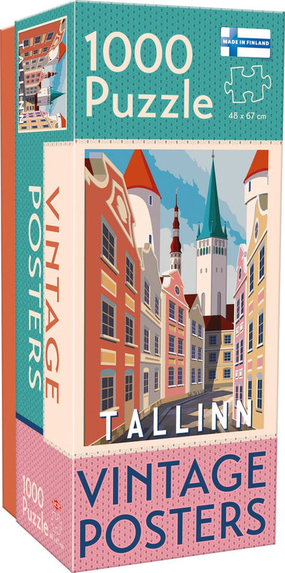 Tactic Vintage Tallinn – Puzzle – 1000 Teile – historische Ostseestadt im Retro-Stil – schlankes und beruhigendes Design – hohe skandinavische Qualität