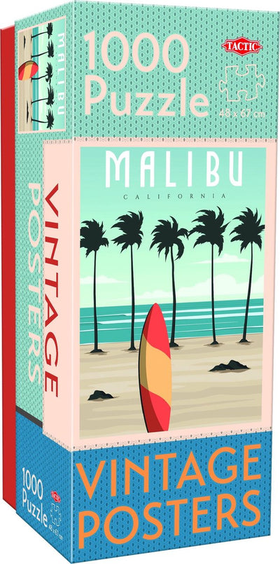 Tactic Vintage Malibu – Puzzle – 1000 Teile – Retro-Strandgefühl aus Kalifornien – schlankes und beruhigendes Design – hohe skandinavische Qualität