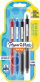 Paper Mate Inkjoy 300RT Kugelschreiber mit Druckknopf | mittlere Spitze (1,0 mm) | schwarz, blau und rot | 4 Stück
