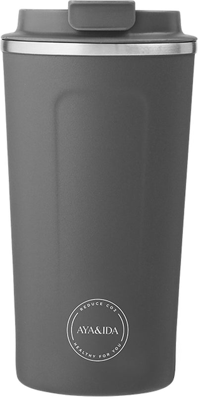 Aya ida aya ida - cup2go - Thermobecher - Kaffeebecher - Coffee to go - Reisebecher - Mitnehmen - 500ml - Dunkelgrau
