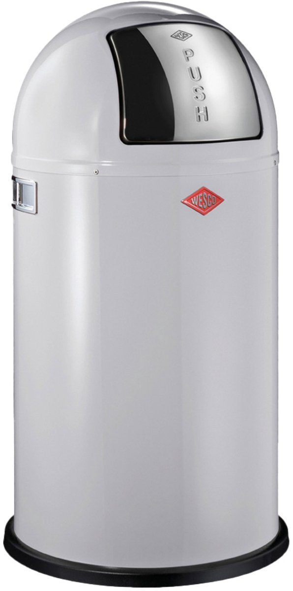 Wesco Pushboy Abfallbehälter | 50 Liter | Metall - grau | Mülleimer - hergestellt in Deutschland