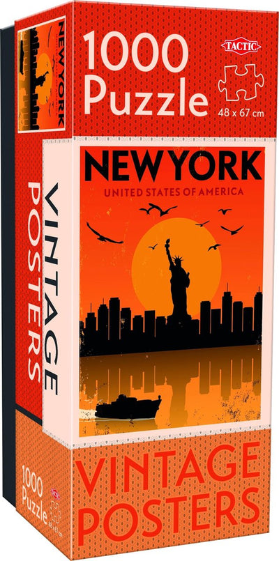 Tactic Vintage New York – Puzzle – 1000 Teile – ikonische Metropole im Retro-Stil – schlankes und beruhigendes Design – hohe skandinavische Qualität
