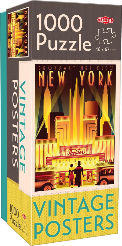 Tactic Vintage New York – Puzzle – 1000 Teile – klassisches amerikanisches Stadtbild im Retro-Stil – schlankes und beruhigendes Design – hohe skandinavische Qualität