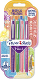 Paper Mate Flair Filzstifte | mittlere Spitze (0,7 mm) | verschiedene tropische Feiertagsfarben | 8 Stück