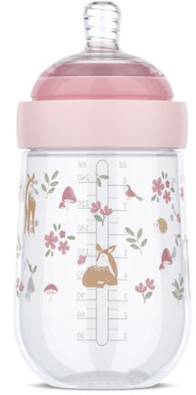 Mepal Mio Babyflasche Little Dutch – 240 ml – Anti-Kolik – Spiraldesign verhindert Verstopfen – medizinisches Silikon – Feengarten