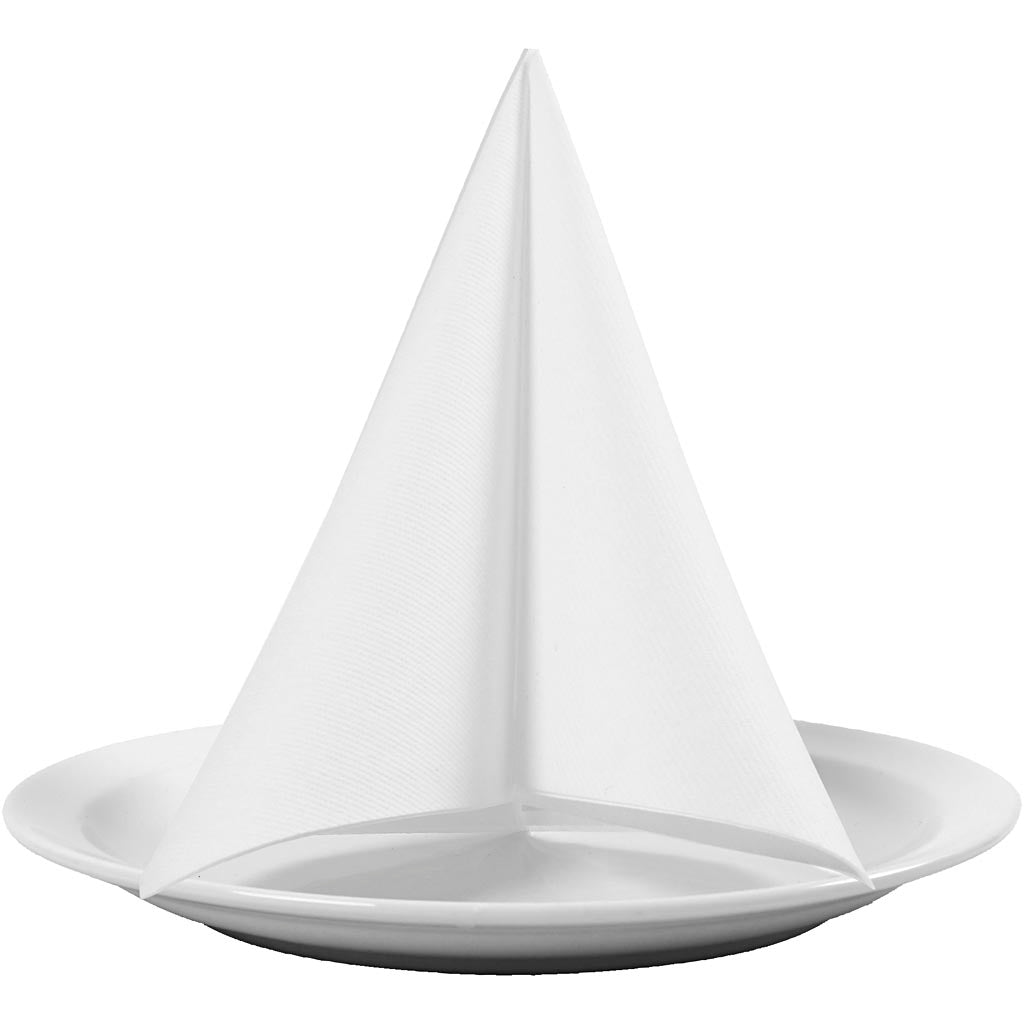 Creativ Company Servietten, Größe 40x40 cm, 60 gr, weiß, 20 Stück 1 Box