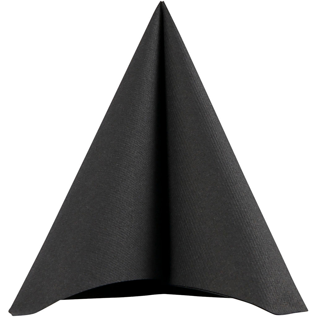 Creativ Company Servietten, Größe 40x40 cm, 60 gr, schwarz, 20 Stück 1 Box