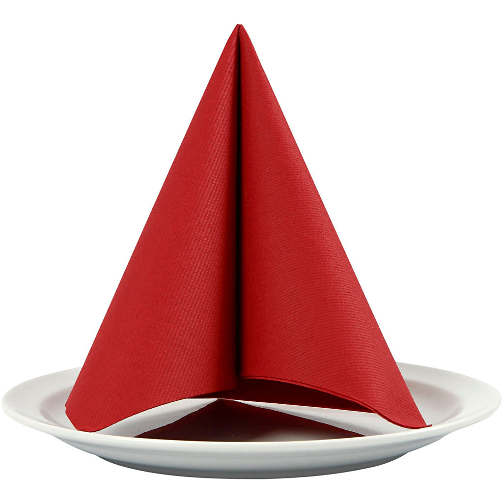 Creativ Company Servietten, Größe 40x40 cm, 60 gr, weinrot, 20 Stück 1 Box