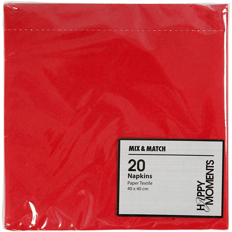 Creativ Company Servietten, Größe 40x40 cm, 60 gr, weinrot, 20 Stück 1 Box