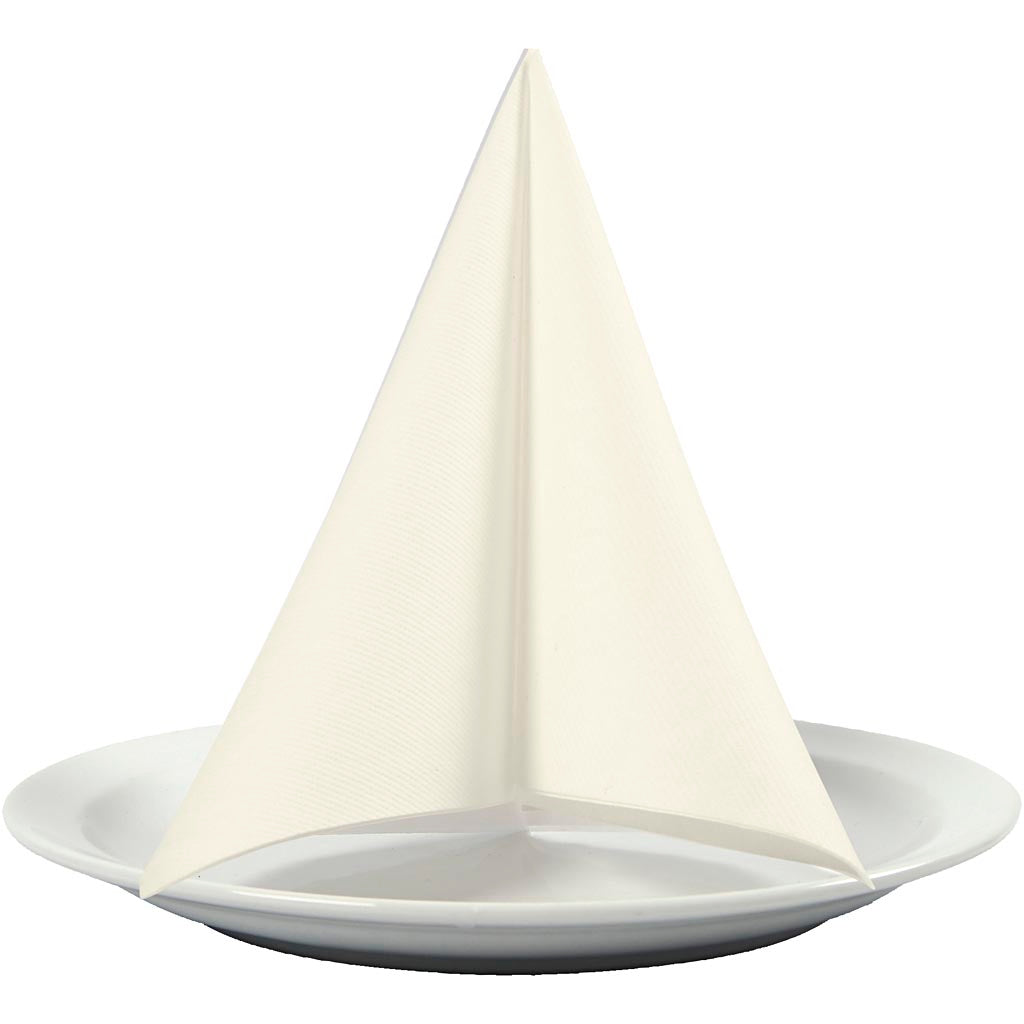 Creativ Company Servietten, Größe 40x40 cm, 60 gr, gebrochenes Weiß, 20 Stück 1 Box