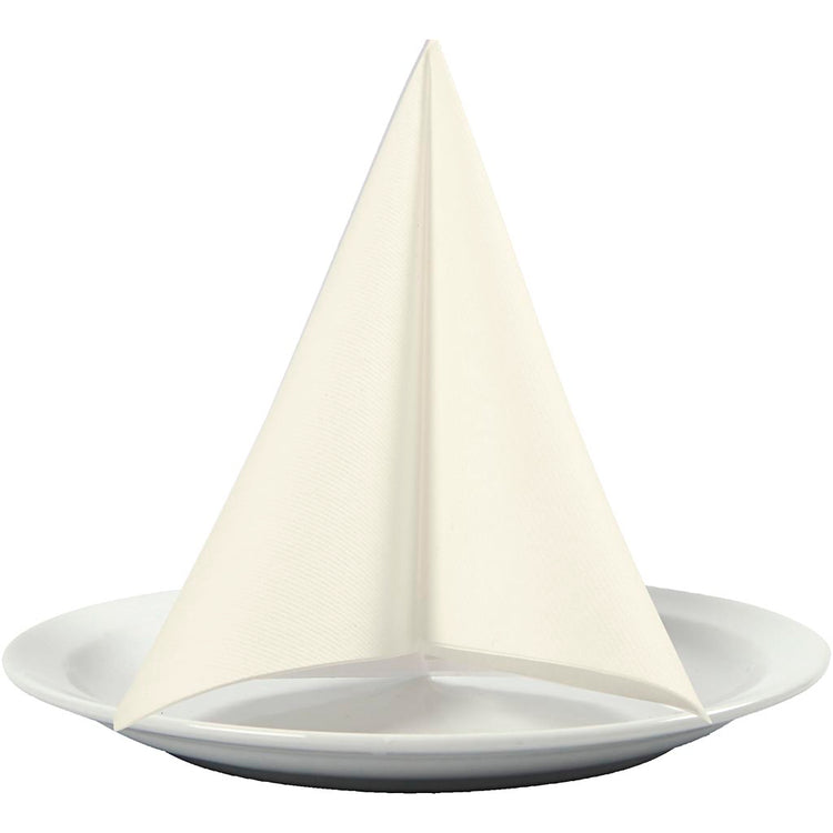 Creativ Company Servietten, Größe 40x40 cm, 60 gr, gebrochenes Weiß, 20 Stück 1 Box