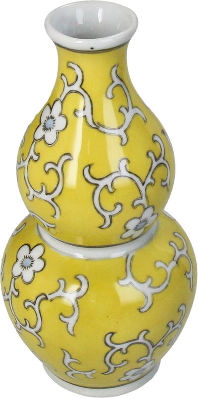 HD Collection Vase Porzellan gelb 10x10x20,5cm