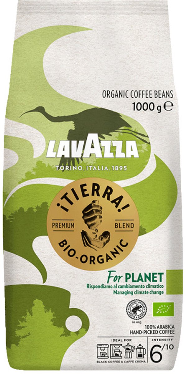 Lavazza Tierra for Planet Kaffeebohnen – 100 % Bio-Arabica-Kaffeebohnen – Intensität 6 10 – 1 kg – nl-bio-01