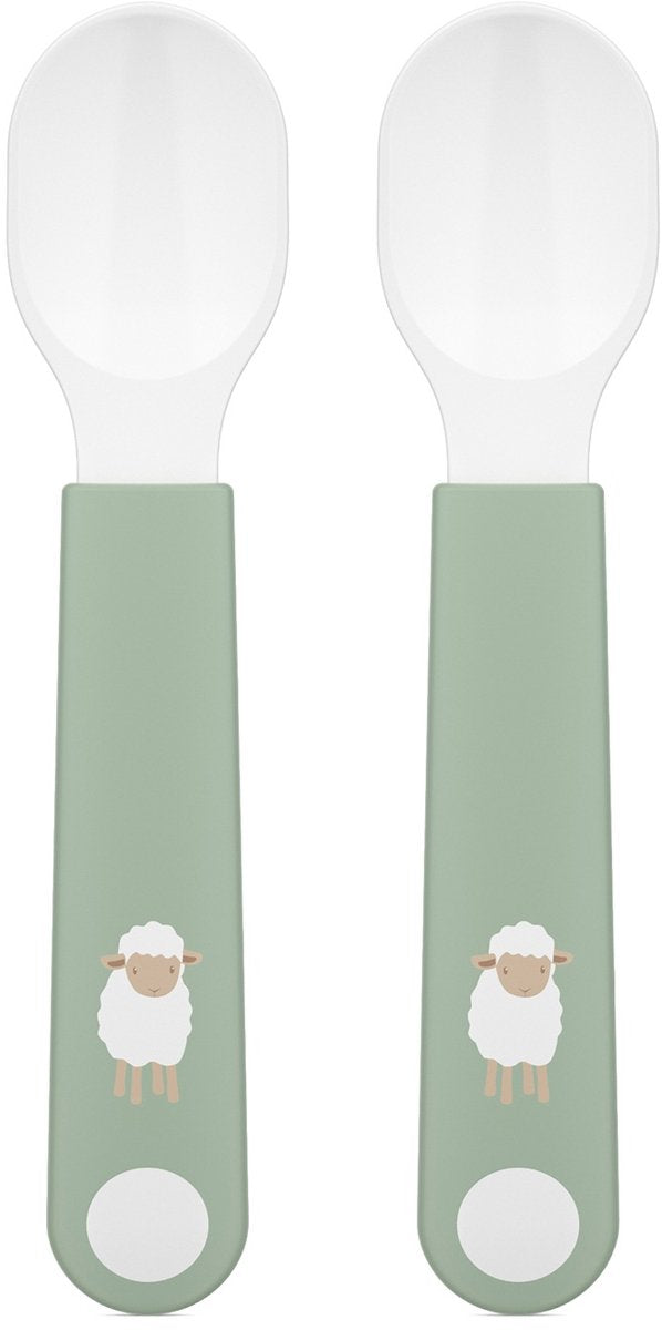 Mepal Mio Übungslöffel Little Dutch – 2er-Set – guter Griff – Kindergeschirr – Little Farm