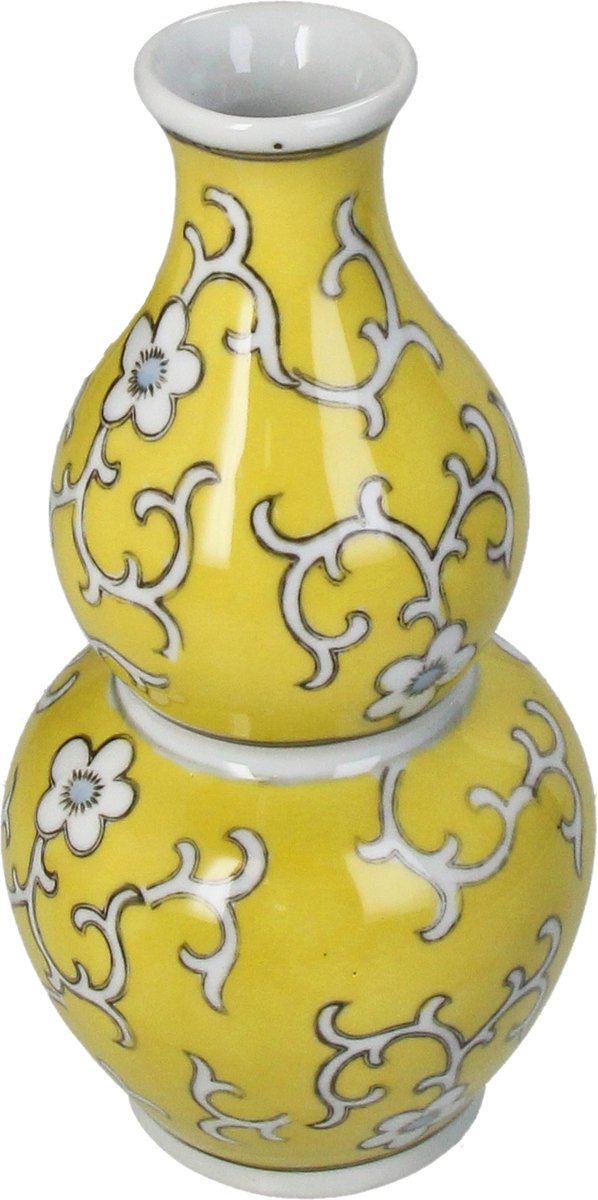 HD Collection Vase Porzellan gelb 10x10x20,5cm
