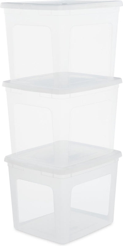 Iris Clearbox Aufbewahrungsbox – 30 l – Kunststoff – transparent – 3er-Set