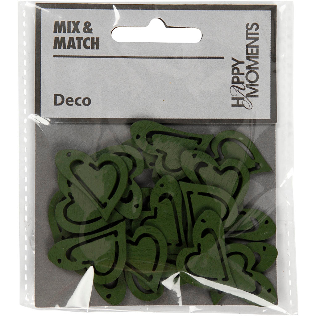Creativ Firmenherz, Größe 25x22 mm, Stärke 1,7 mm, dunkelgrün, 20 Stück 1 Box